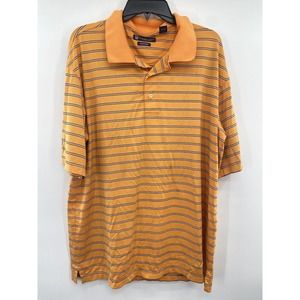 Oxford Golf Super Dry Coolmax Men's Orange Striped Polo Shirt XL